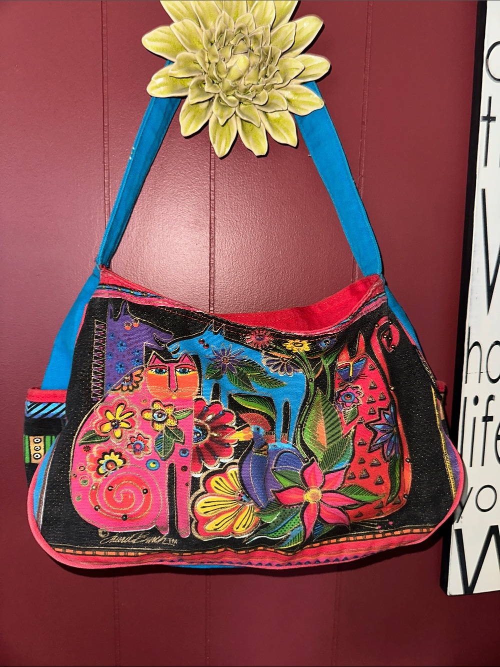 Vintage Laurel Burch Canvas Bag